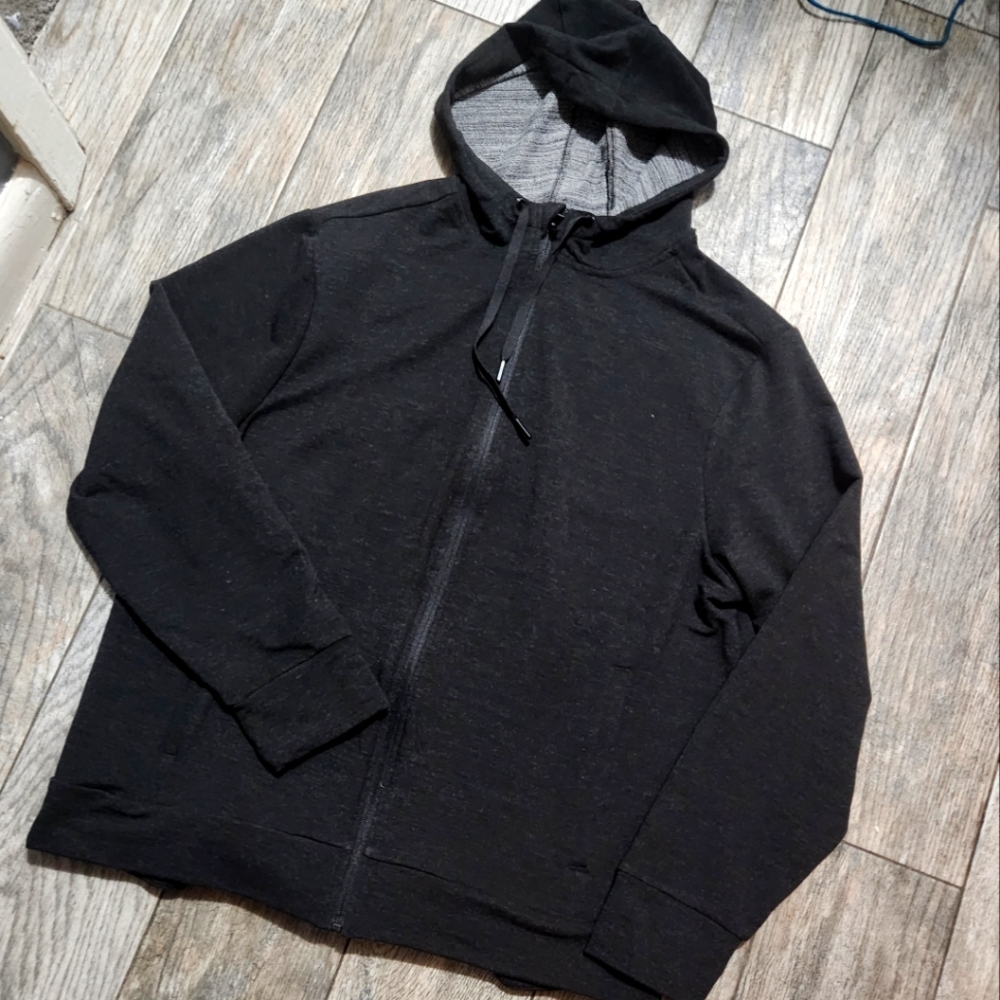 In Motion Full Zip Athletic Hoodie Charcoal/almost black nwot Large